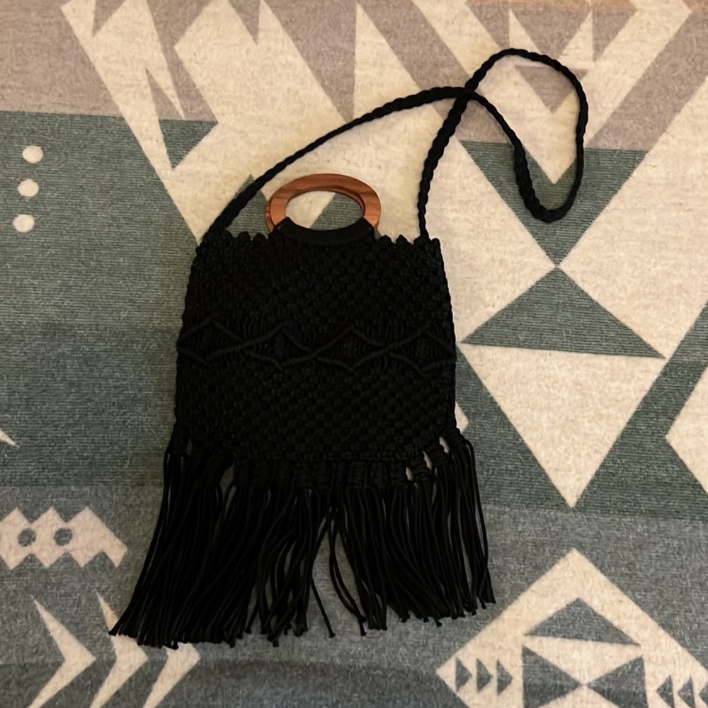 Danielle Nicole Black Fringe Crossbody Bag - image 4